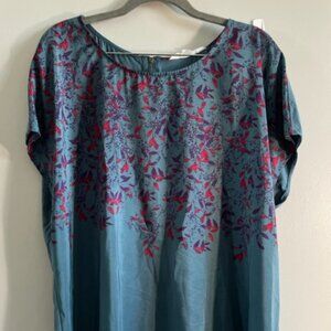 NWT XXL Zayit Teal Zip Back Top
